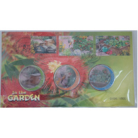2019 In the Garden Three Medallion & Stamp PNC image