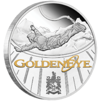2020 James Bond 007 GoldenEye 1oz Silver Coloured Proof Perth Mint Presentation Case & COA image