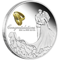 2024 Wedding 1oz Silver Proof Perth Mint Presentation Case & COA image