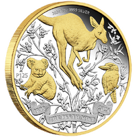 2024 The Perth Mint's 125th Anniversary 2oz Silver Proof Gilded Perth Mint Presentation Case & COA image