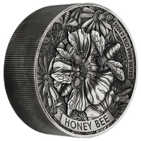 2024 Honey Bee 2kg Silver Antiqued High Relief Coin Perth Mint Presentation Case & COA image