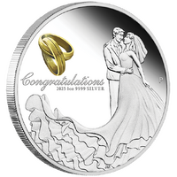 2025 Wedding 1oz Silver Proof Perth Mint Presentation Case & COA image