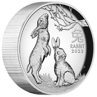 2023 Australian Lunar Series III Year of the Rabbit 5oz Silver Proof High Relief Perth Mint Presentation Case & COA image