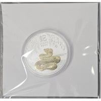 2025 Australian Lunar Series III Year of the Snake 1oz Silver Gilded Perth Mint Coin in Capsule image