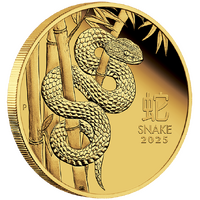 2025 Australian Lunar Series III Year of the Snake 1oz Gold Proof Perth Mint Presentation Case & COA image