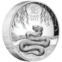 2025 Australian Lunar Series III Year of the Snake 1oz Silver Proof High Relief Perth Mint Presentation Case & COA