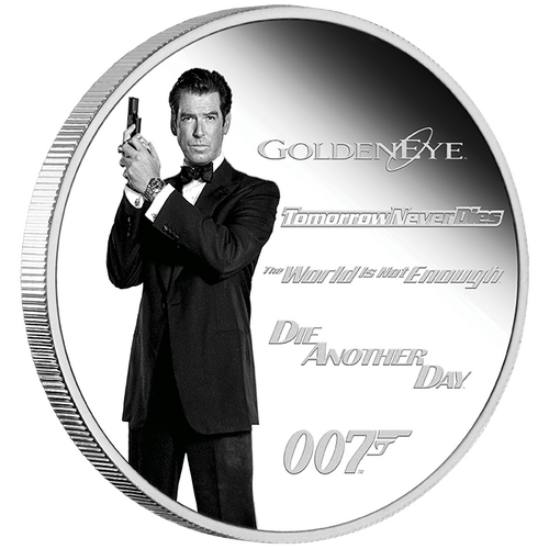 2024 James Bond Legacy Pierce Brosnan 1oz Silver Proof Coloured Perth Mint Presentation Case & COA