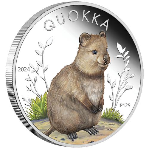 2024 Australian Quokka 1oz Silver Proof Coloured Perth Mint Presentation Case & COA