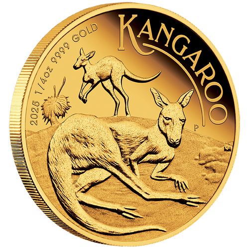 2025 Australian Kangaroo 1/4oz Gold Proof Perth Mint Presentation Case & COA