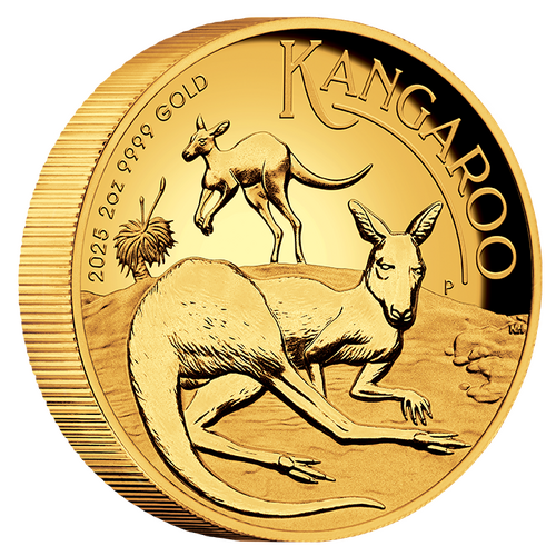 2025 Australian Kangaroo 2oz Gold High Relief Proof Perth Mint Presentation Case & COA