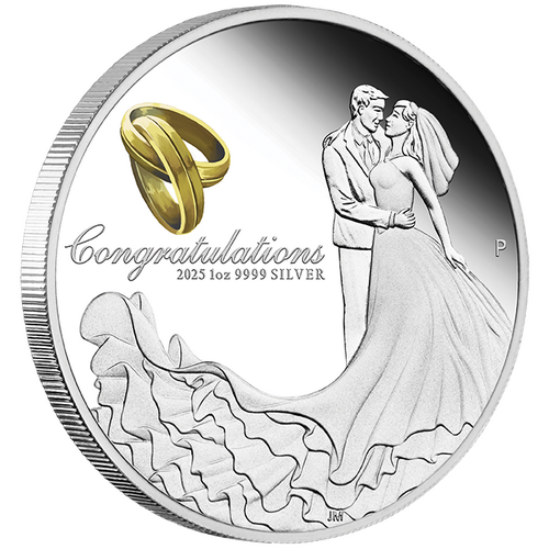 2025 Wedding 1oz Silver Proof Perth Mint Presentation Case & COA