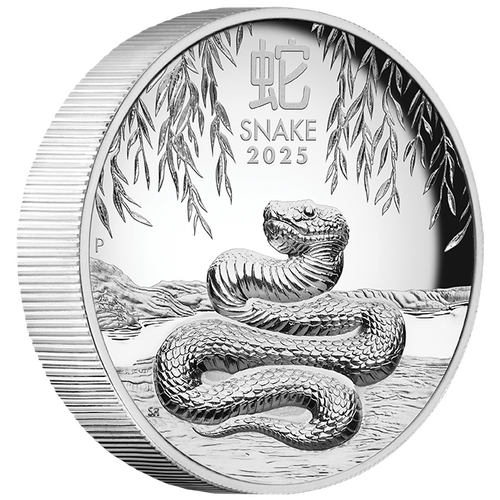 2025 Australian Lunar Series III Year of the Snake 1oz Silver Proof High Relief Perth Mint Presentation Case & COA